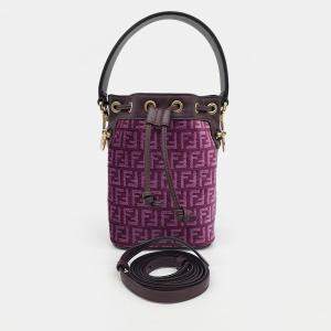 Fendi Purple Fabric Montresor Mini Bucket Bag