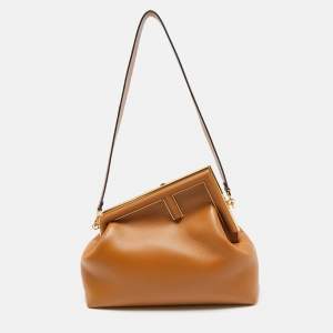 Fendi Brown Leather Medium First Shoulder Bag