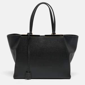 Pre Owned Fendi Black Leather Large 3Jours Tote