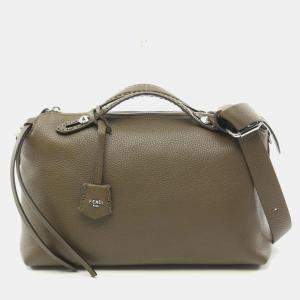 Fendi Khaki Leather By The Way Selleria Large Handbag