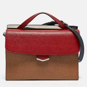 Pre Owned Fendi Tricolor Leather Small Demi Jour Top Handle Bag