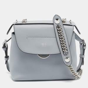 Pre Owned Fendi Light Blue Leather Mini Back To School Backpack