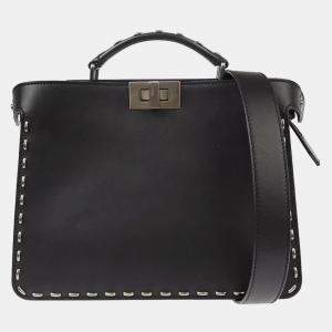Fendi Black Leather Peekaboo ISeeU Handbag