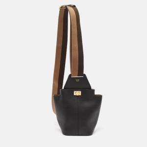 Fendi Black Leather Mini Guitar Bag