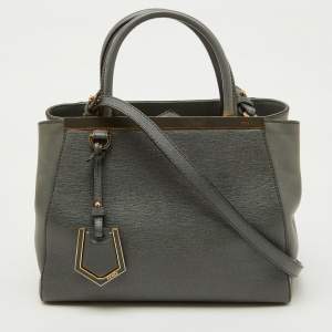 Fendi Grey Leather Small 2Jours Tote