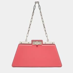 Fendi Pink Patent Leather Medium Peekaboo Cut Bag
