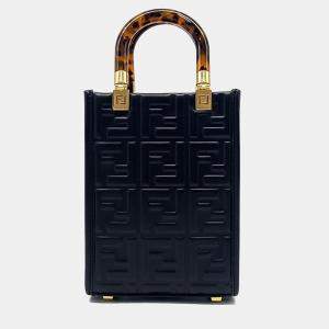Fendi Black Leather Sunshine Mini Crossbody Bag