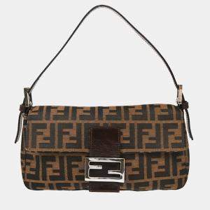 Fendi Brown Zucca Baguette Handbag 