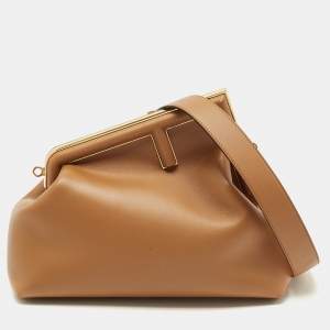 Fendi Brown Leather Medium First Shoulder Bag