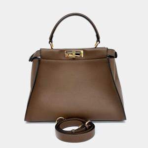 Fendi Brown Leather Selleria Peekaboo Medium bag