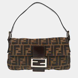 Fendi Brown Zucca Baguette Handbag 