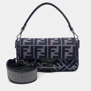 Fendi Black Fabric Baguette Bag