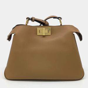 Fendi Brown Leather Peekaboo Soft Small bag