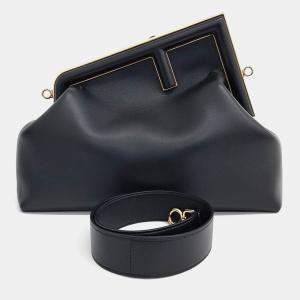 Fendi Black Leather First Medium Bag