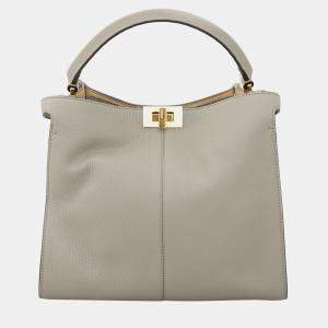 Fendi X-Lite Peekaboo Medium Grey Leather Bag