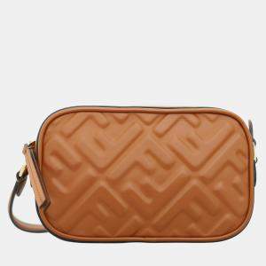 Fendi FF Embossed Brown Camera Bag