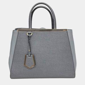 Fendi Grey Leather Toujours Medium
