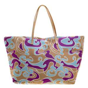 Pre Owned Fendi Multicolor Printed Fabric Roll Tote