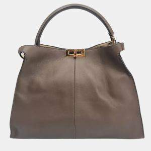 Fendi Peekaboo X-Lite Brown Leather Tote