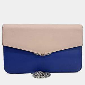 Fendi Blue Pink Leather Toujours Clutch and Shoulder Bag