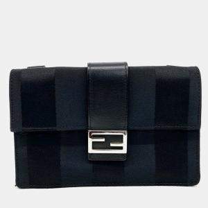Fendi Black Fabric Baguette Pouch