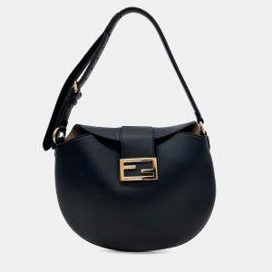 Fendi Black Leather Hobo Shoulder Bag