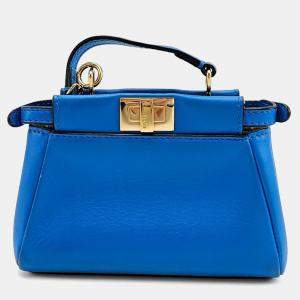 Pre Owned Fendi Nappa Leather Micro Peekaboo Bag