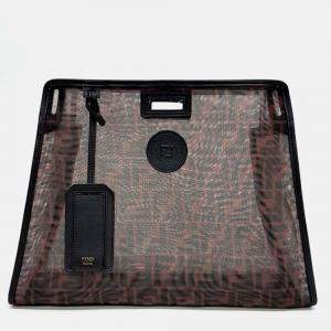 Pre Owned Fendi Brown Mesh Peekaboo Cover