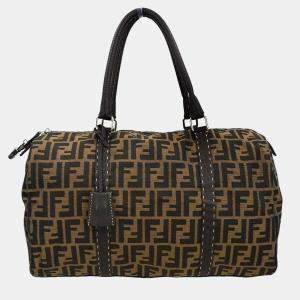 Pre Owned Fendi Brown Zucca Duffle Bag