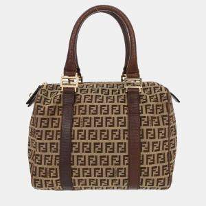 Pre Owned Fendi Brown Zucchino Handbag