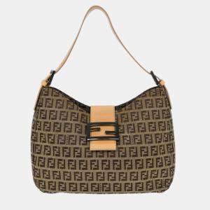 Pre Owned Fendi Brown Zucchino Handbag