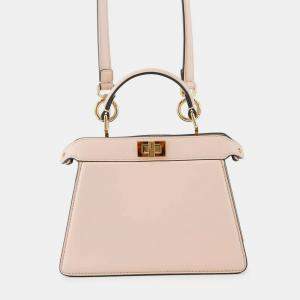 Pre Owned Fendi Peekaboo Icy You Beige Leather Size Petit (Mini)