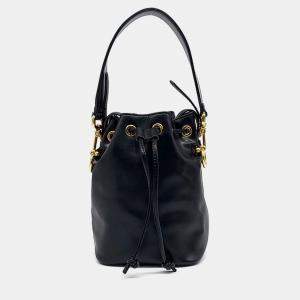 Pre Owned حقيبة باكت Fendi مون تريزو جلد سوداء صغيرة