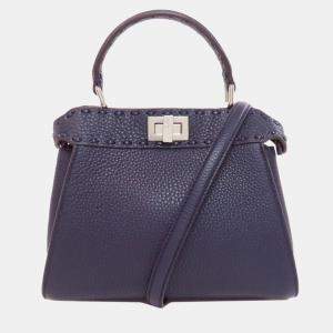Pre Owned Fendi Peekaboo Mini Selleria Handbag In Calf Leather