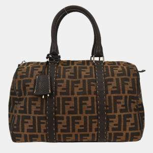 Pre Owned Fendi Brown Zucca Duffle Bag