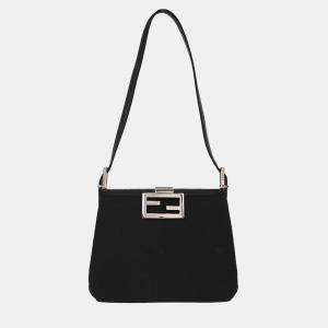 Pre Owned Fendi Black Nylon Handbag
