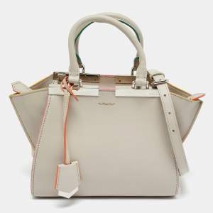 Pre Owned Fendi Light Beige Leather Petite 3Jours Tote