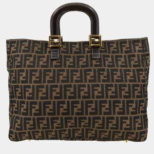 Pre Owned Fendi Brown Zucca Tote Handbag