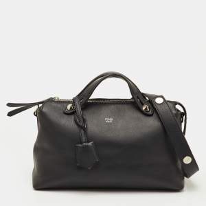 Pre Owned Fendi By The Way Medium Black Leather Shoulder Bag