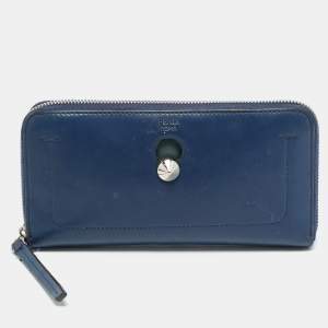 مملوكة مسبقًا محفظة كونتيننتال بسحاب جلد أزرق بحري فنجي دوتكوم