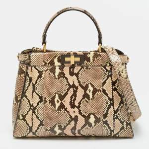 مملوكة مسبقًا حقيبة فندي x فيرساتشي بيكابوو أي سي يو جلد مثقب متوسطة بيد علوية