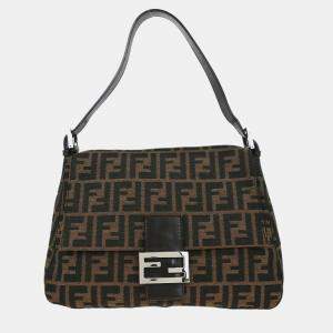 مملوكة مسبقًا Fendi Brown Canvas Zucca Mamma Baguette Handbag
