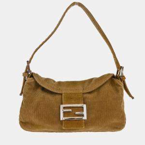 مملوكة مسبقًا Fendi Brown Corduroy Handbag