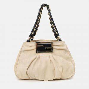 مملوكة مسبقًا Fendi Beige FF Zucca Canvas Mia Chain Tote