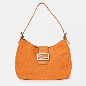 مملوكة مسبقًا Fendi Orange FF Zucchini Canvas Baguette Shoulder Bag