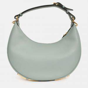 مملوكة مسبقًا Fendi Blue Leather 'Fendigraphy' Shoulder Bag