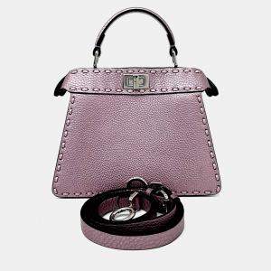 مملوكة مسبقًا حقيبة فندي "بيكابوو أي سي يو بيت" جلد سيليريا أرجوانية