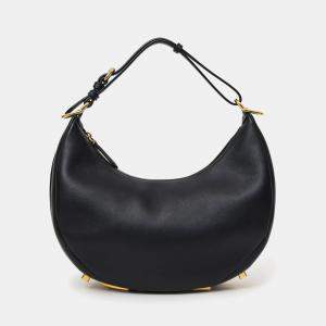 Pre Owned Fendi Black Leather Fendigraphy Small Shoulder Bag