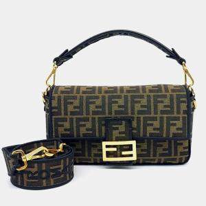 Pre Owned حقيبة باغيت زوكا كانفاس بنية فندي (8BR600)