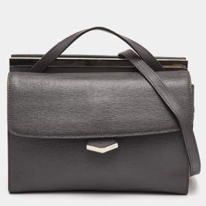 مملوكة مسبقًا Fendi Demi Jour Small Grey Leather Top Handle Bag